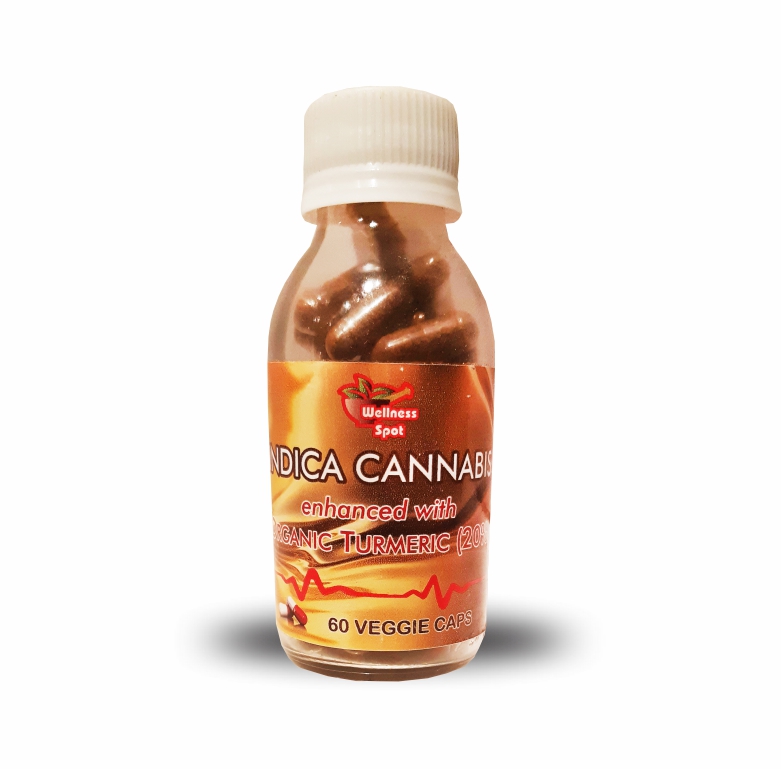Indica Cannabis Capsules - enhanced with organic Tumeric